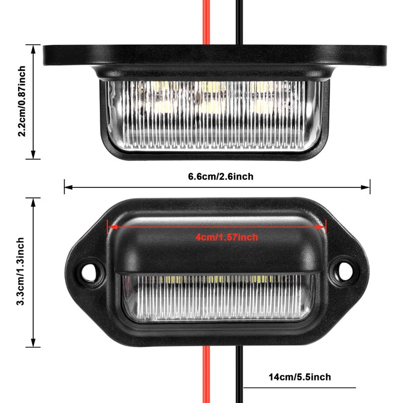 Mudder 4 Packs 12V 6 LED License Plate Light Waterproof License Plate Lamp Taillight for Truck SUV Trailer RV Trucks and Boats License Tags - Image 3